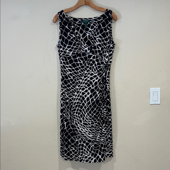 Women’s Ralph Lauren modern abstract stretchy popover dress size 8 - Picture 1 of 5